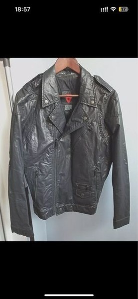 Women Strellson Biker Jacket Black Cotton 38
