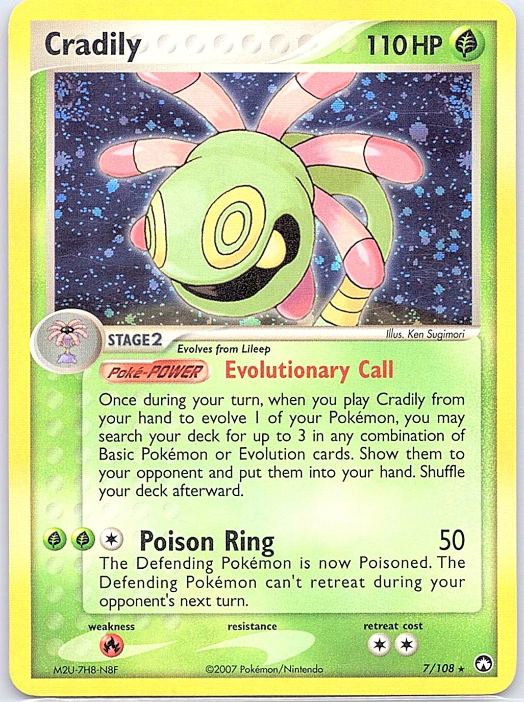 Cradily 7/108 Holo Power Keepers - Pokemon Card - NM