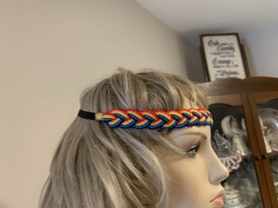  Vintage Rainbow Braid Boho Hippie 60 s Style Stretch Headband Hair Head Band