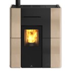 Edilkamin wasserführender Pelletofen | BLADE H 15 EVO | 14,9 kW | Keramik beige