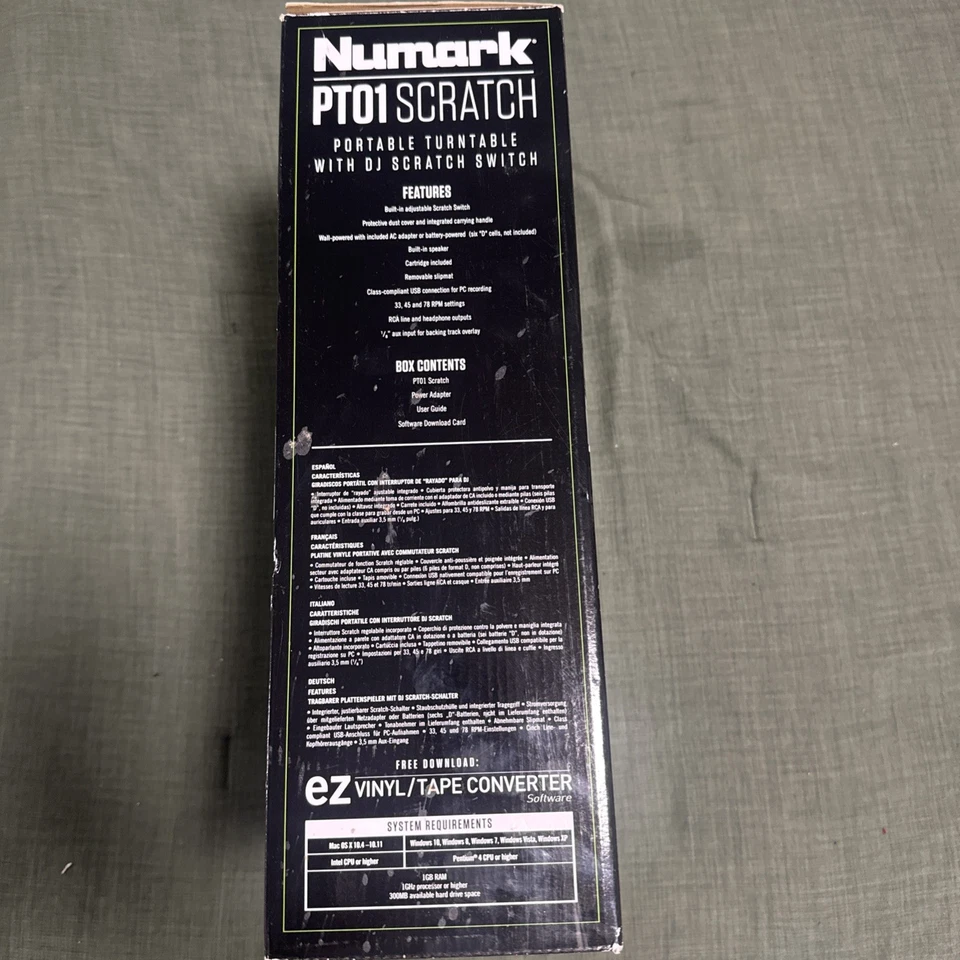 RARE LIMITED EDITION Monster Energy Numark PT01 Scratch NEW IN BOX & manual - Image 3 of 4