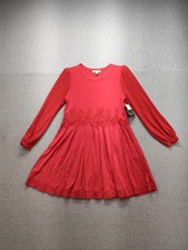 Michael Kors Women Dress XL Red Round Neck Long Sleeve Side Zip Cocktail Wear