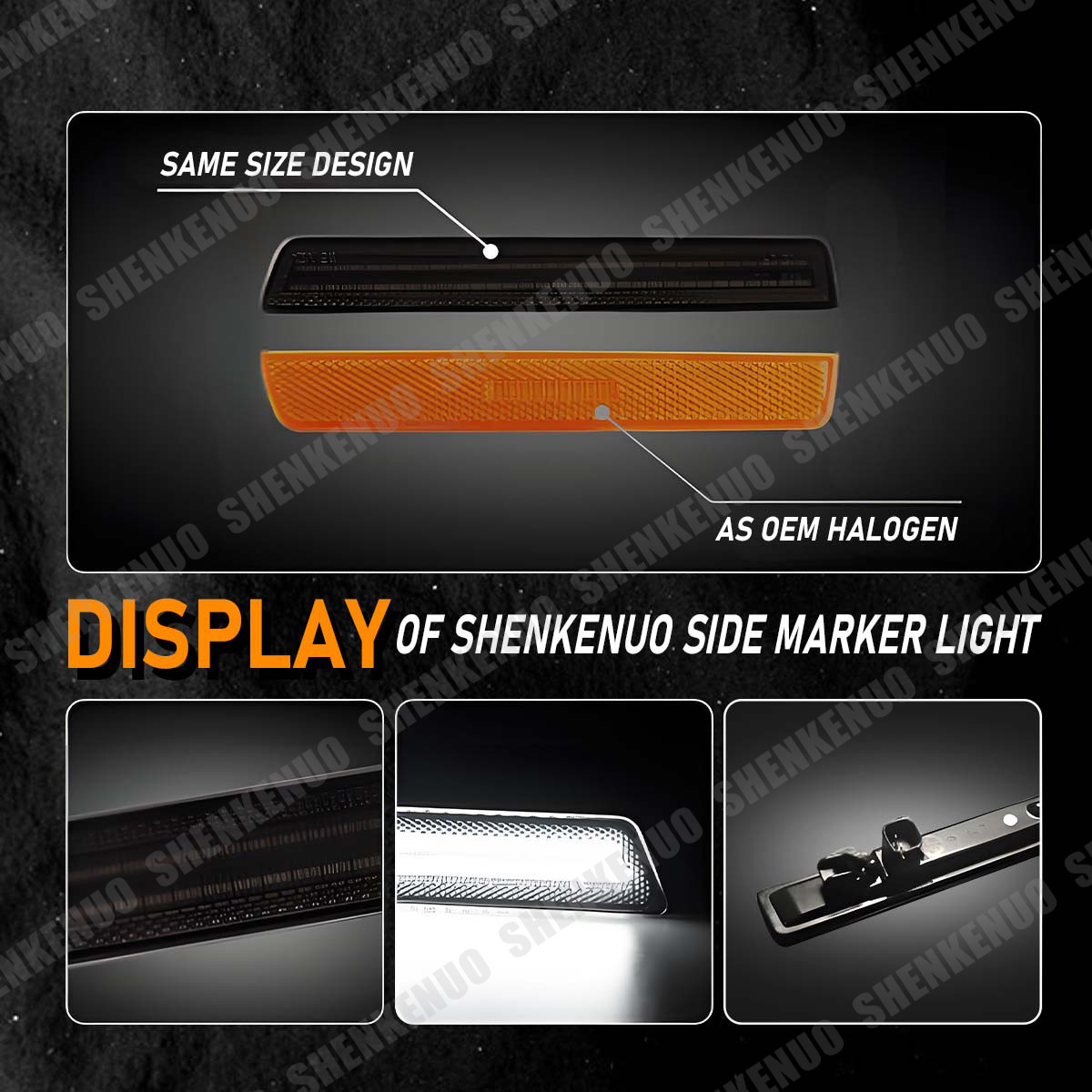 For 2015-2023 Dodge Challenger Front Rear Fender LED Side Marker Light Set 4PC