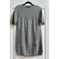 On & On Wool Blend Short Sleeve Sweater Dress Size S Grey