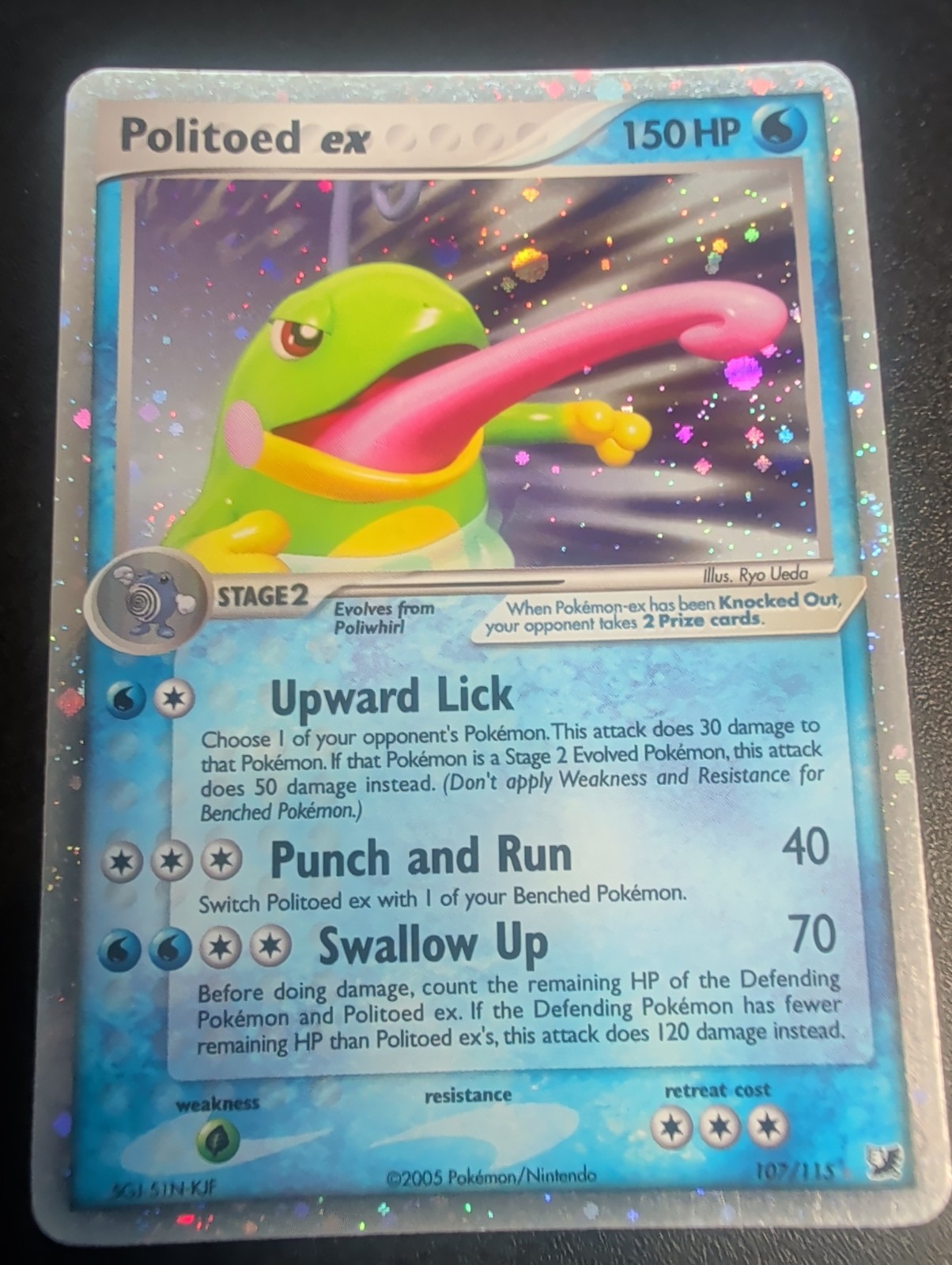 Pokemon TCG 2005 Politoed EX 107/115 Unseen Forces Holo