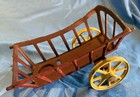 Scarce 14” HUBLEY / DENT CAST IRON HAY CART w/ Oxen On Wheels w/ Original Yokes — photo 7