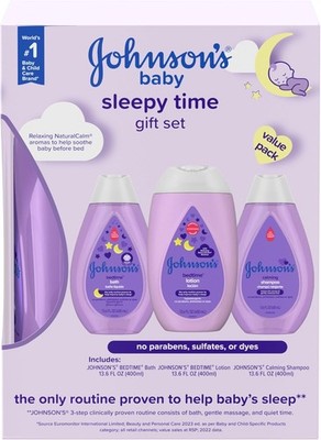 Johnson's Baby Sleepy Time Bedtime Gift Set with Relaxing NaturalCalm... 