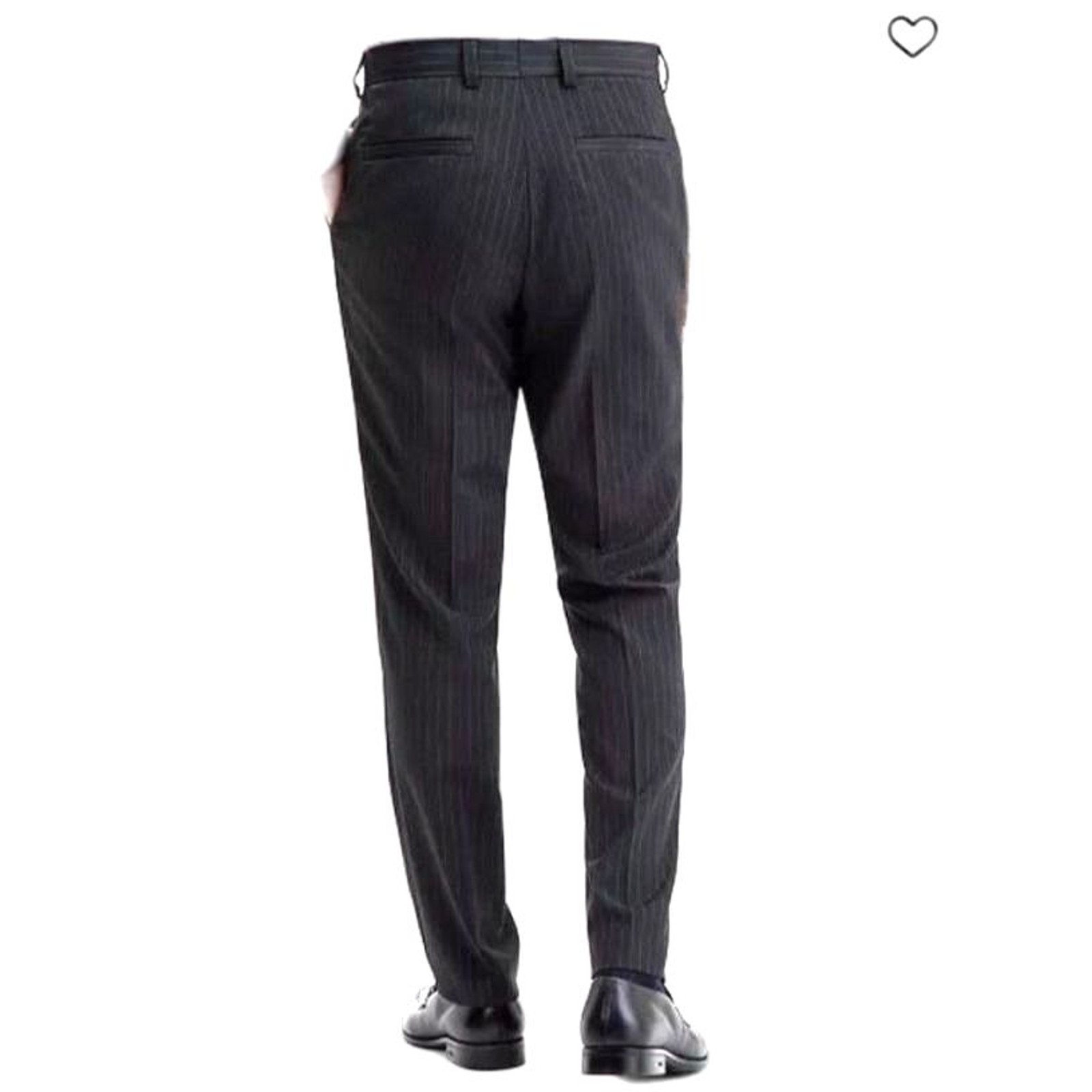 Boss Hugo Boss Men's NWT Gray Pinstripe Wool Flat Front Dress Pants Size 32R thumbnail 2