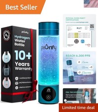 Hydrogen Water Bottle Generator 6300 Ppb In 3 Cycles 10 Oz Extended ...