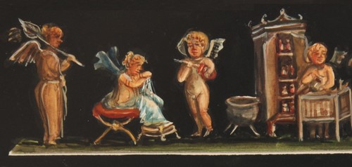 Signed Italian M. Cirillo Cherub Pompeii Pharmacy Apothecary Watercolor Painting - Picture 5 of 10