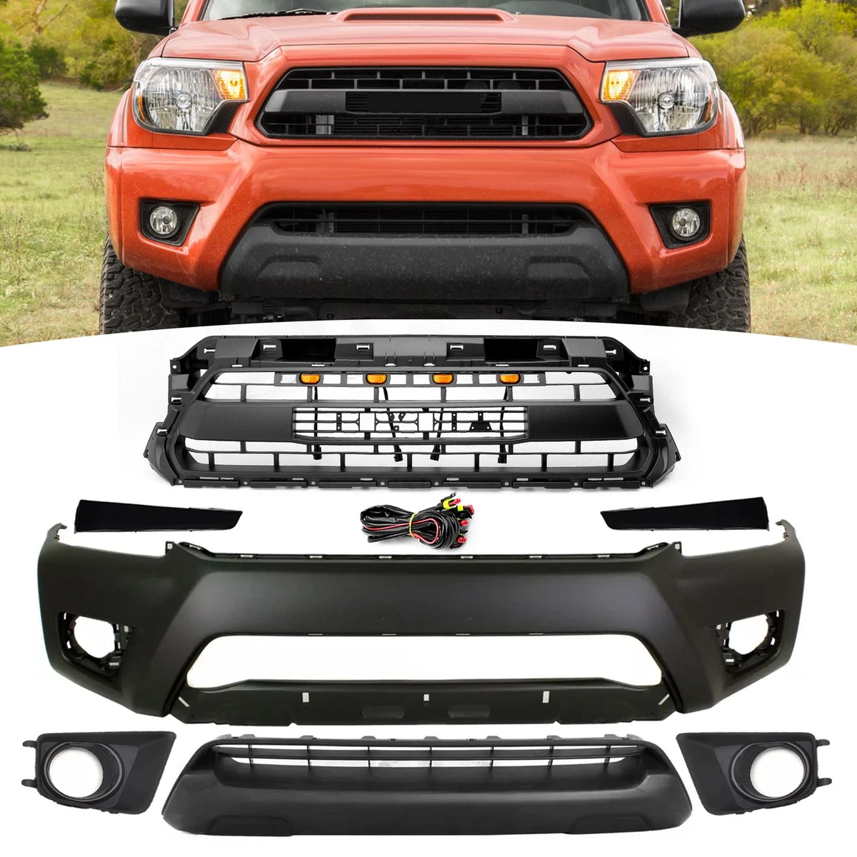 Kit De 2 Rellenos De Faro Para Toyota Tacoma Base/Prerunner 2012-2015 | OXILAM | ABS Negro