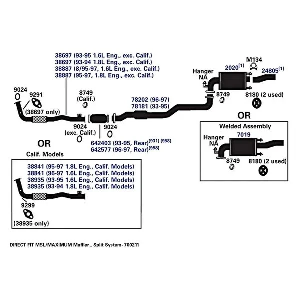 For Toyota Corolla 1988-1997 AP Exhaust Exhaust Tailpipe - Image 3 of 4