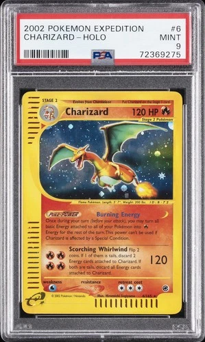 2002 POKEMON EXPEDITION #6 CHARIZARD-HOLO PSA 9