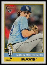 2025 Topps Heritage #296 Mason Montgomery RC Tampa Bay Rays