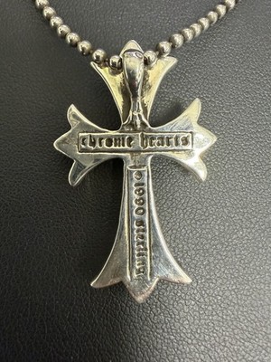 アクセサリー CHROME HEARTS silver925 pendant top Chrome Hearts Silver 925 Cross Pendant Necklace with Ball Chain