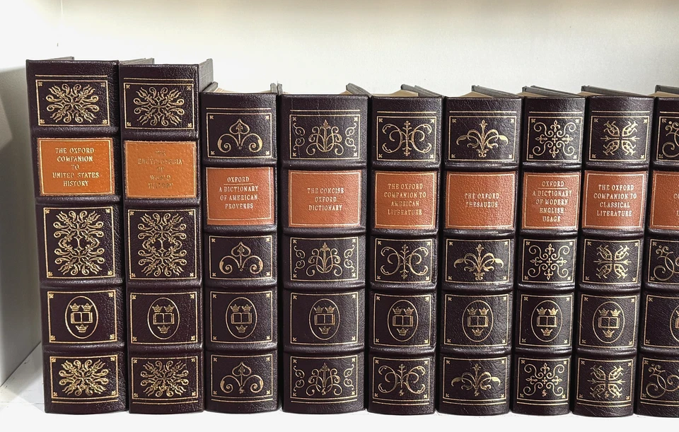 Easton Press 13V OXFORD COMPANION & DICTIONARY SET Literature Thesaurus LEATHER - Image 2 of 4