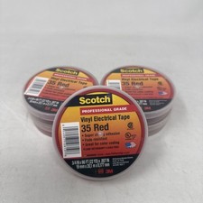 3M Super 35 Scotch Vinyl Electrical Red Color Tape, 3/4 in x 66 ft, 5 Rolls