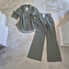 H&M Geometric Print Ladies Coord Set Top M Trousers 8