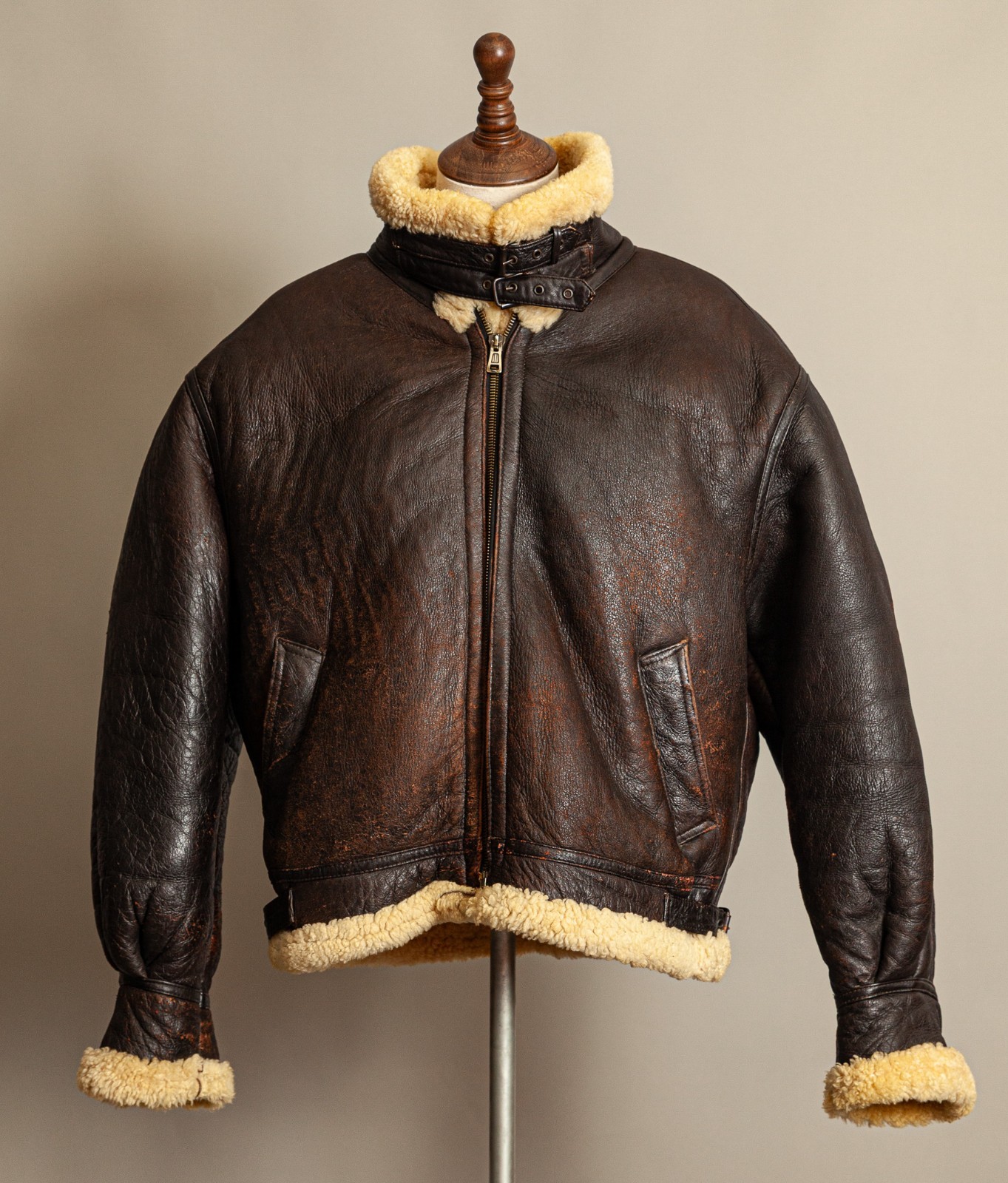 Vintage USAF G-8 Sheepskin Shearling Flying Jacket Brown | Size 48-50 image 9