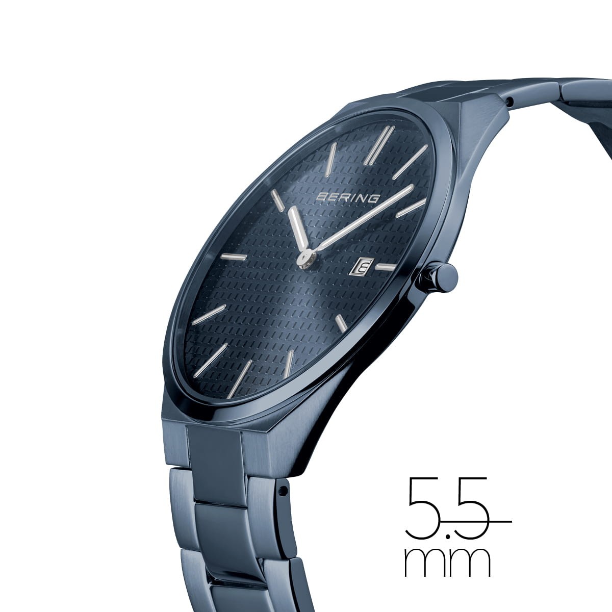 Bering Time - Mens Ultra Slim Dark Blue Watch w/ Blue Dial - 17240