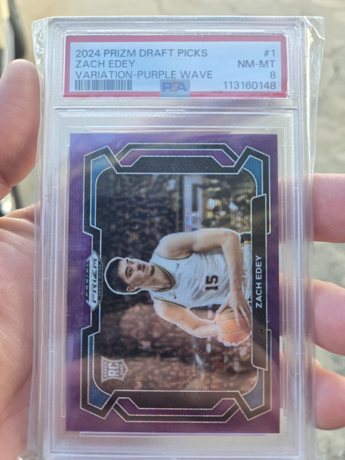 2024 Panini Prizm Draft Picks - Zach Edey #1 Purple Wave Prizm Variations (RC)