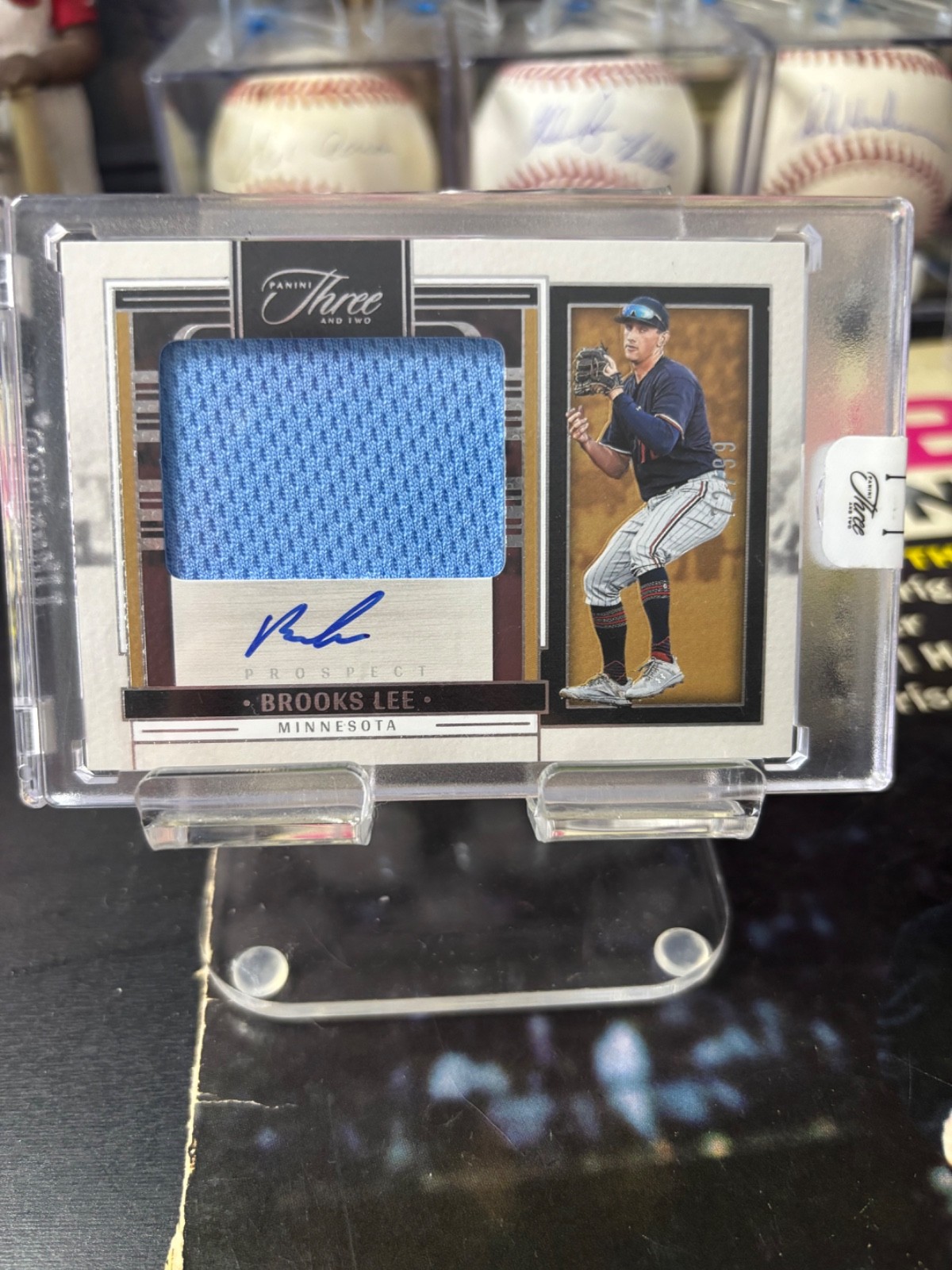 2024 Panini Three And Two Brooks Lee Prospect Patch Auto 72/99  Minnesota Twins