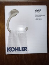 Kohler Avail Towel Ring Brushed Nickel Wall Mount Metal w/ Hardware R31184-BN