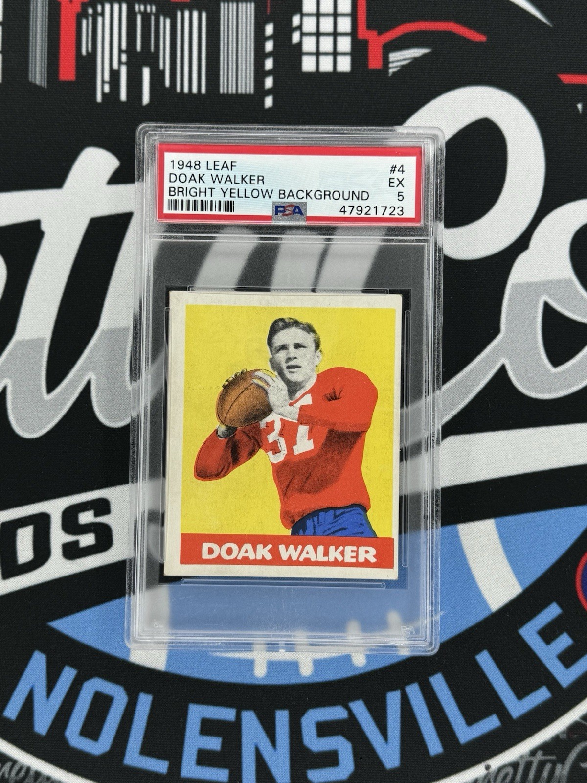 1948 Leaf #4 Doak Walker (RC) (HOF) (PSA 5 EX) Detroit Lions