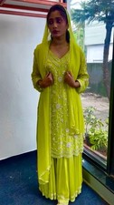 Designer Indian Pakistani top plazzo Bollywood Dress Party Wear Suit wedding