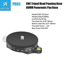 60MM Camera Panning Base Panoramic Tripod Head W/ Arca Swiss Style Plate 22 LBS