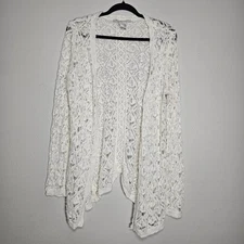 American Rag Womens XL Boho Minimalist Cardigan Open Knit Airy Sweater Lace