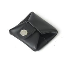 Top Grain Leather Coin Pouch, Change Holder, Mini Pocket Pack of 1, Black