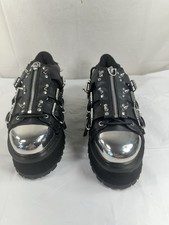 DEMONIA platform Grave Digger Black Plate Spiked Shoe Goth Punk