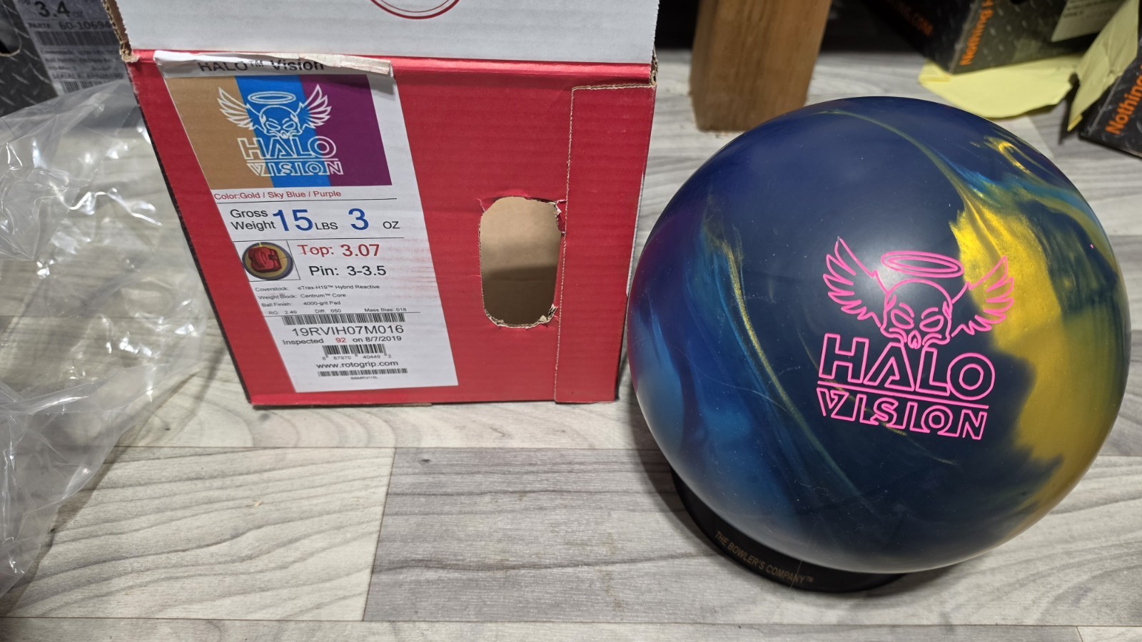 Roto Grip Halo Vision Bowling Ball 1st Quality | 15 Pounds | 3-3.5" Pin 