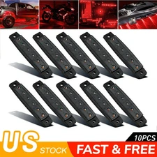 10x 3.8"  12V Smoked Red Side Marker Clearance Lights 6 LED for Truck Trailer