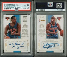 RAYMOND FELTON MARK JACKSON 2012 ELITE PASSING TORCH DUAL AUTO /25 PSA 10 POP 2