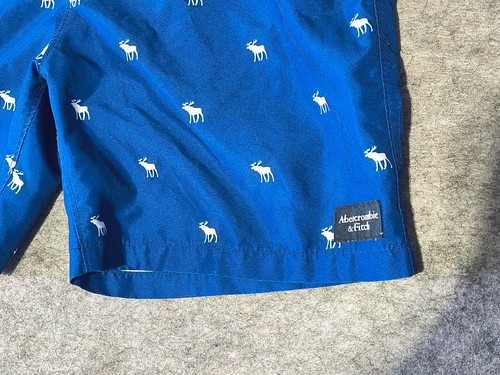 Abercrombie Fitch Shorts/Swimtrunks Child's Size 13/14 Blue Moose pattern - Picture 5 of 13