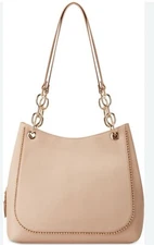 I.N.C. International Concepts Trippii Chain Faux Leather Tote Shoulder Corn Husk