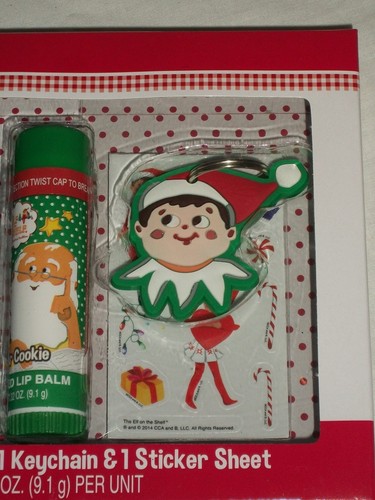 Elf on a Shelf Set 3 aromatisierte Lippenbalsam Feuchtigkeitscreme Chap Stick Schlüsselanhänger Aufkleber - Bild 3 von 3