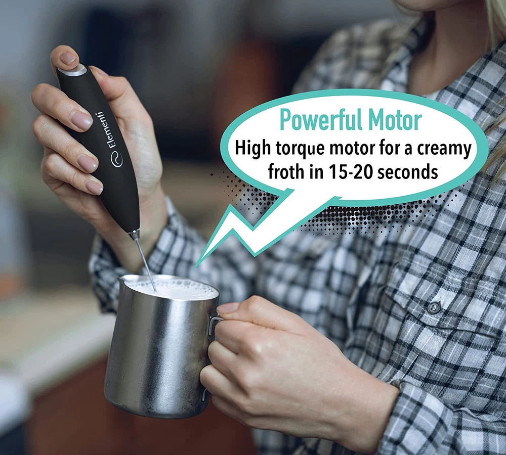 Milk Frother Wand & Matcha Mixer, Mini Electric Whisk for Coffee - Frother for C