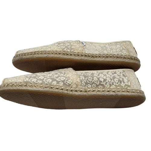 Toms Alpargata Cuerda Posey Encaje Alpargata Planos Crema Zapatos Sin Cordones Para Mujer 9 - Imagen 8 de 9