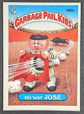 Vintage 1986 No Way Jose Garbage Pail Kids Topps Sticker Card #166b (NM)