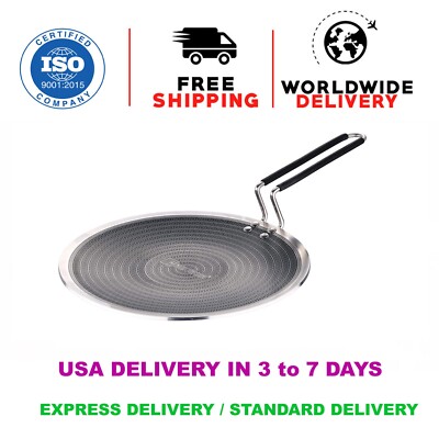 Bergner Stainless Steel 3-Ply Non Stick Tortilla Tawa Roti Tawa 26 cm Food Safe