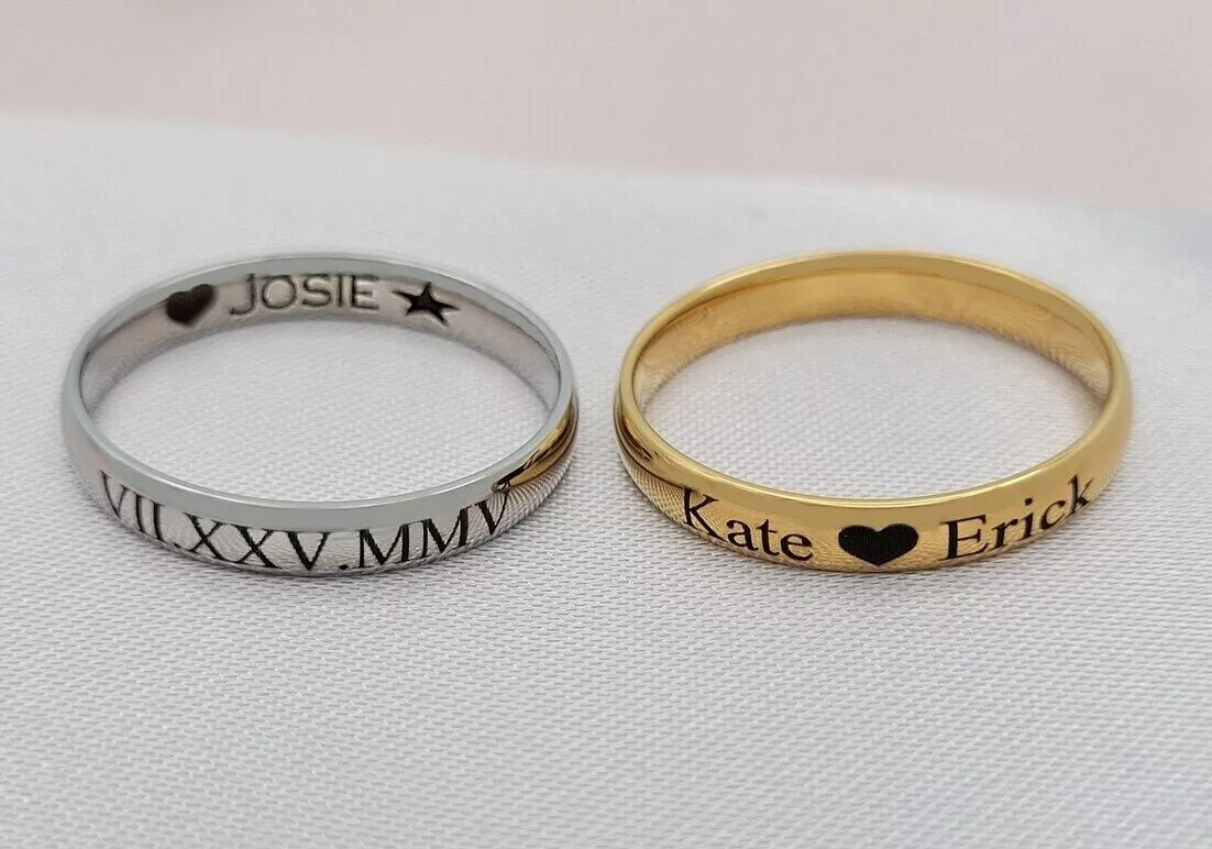 Silver ring hotsell with name engraved