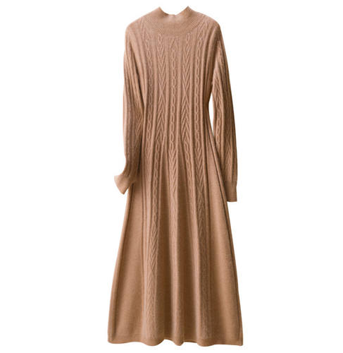 Womens High Collar Twist 100%Cashmere 