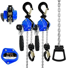  (2-Pack) 1100Lbs Capacity 10Ft Lift Small Come along Alloy Steel G80 Chain 2 He