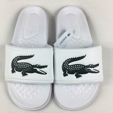 Lacoste White Croco Dualiste Slides Sandals Men s Size 11 NEW