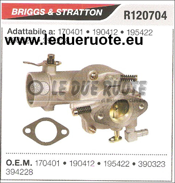 Carburatore Briggs & Stratton 394228 170401 190412 per Motore 7-8-9 HP