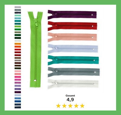 Reißverschluss Kunststoff nicht teilbar  Spirale 5mm 12- 30 cm Zipper