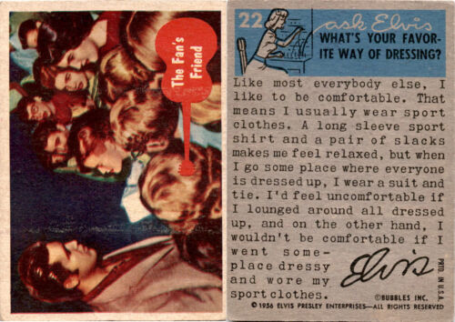 1956 Bubbles Inc, Elvis Presley, #22 The Fan's Friend - Picture 1 of 1